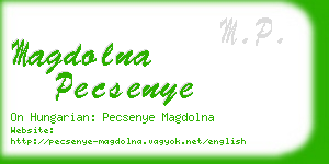 magdolna pecsenye business card